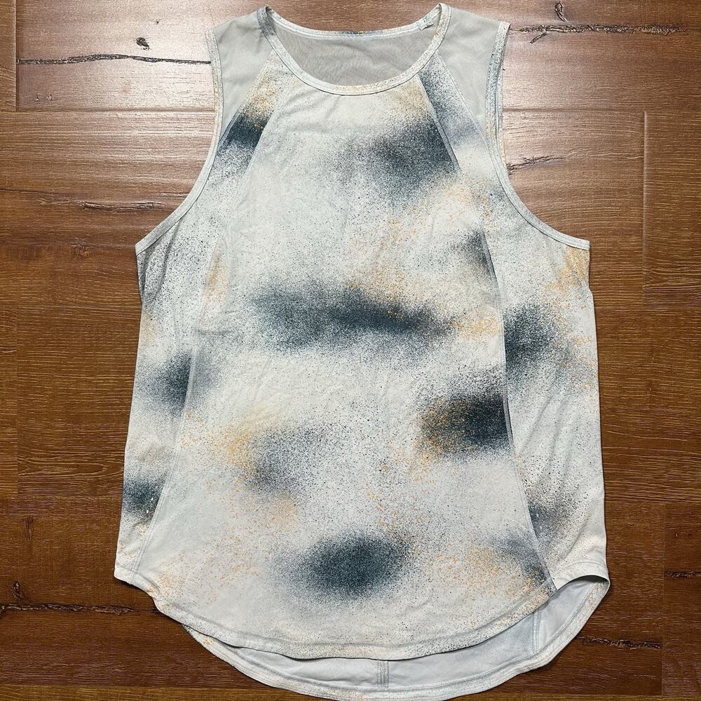 Lululemon Sculpt Tank Top Womens M Spray Paint Splatter Athletic Performance Run